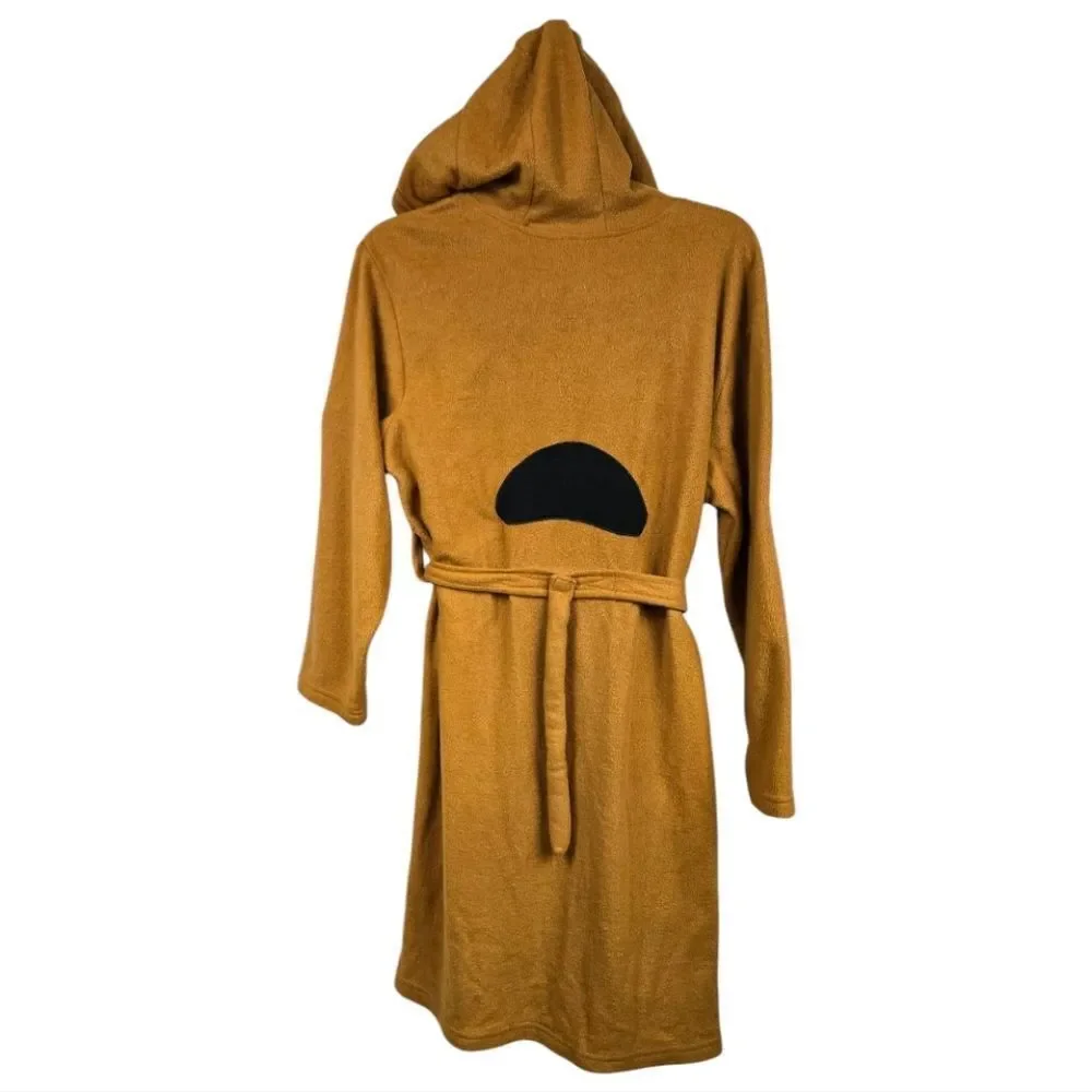 Scooby-Doo Hooded Robe Kids Unisex Fleece Bathrobe Belted Boys Girls Brown Dog